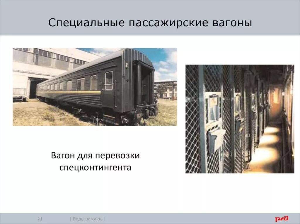 Пассажирский вагон. Типы пассажирских вагонов. Специализированные пассажирские вагоны. Вагон для перевозки спецконтингента. К какому виду вагонов относится вагон