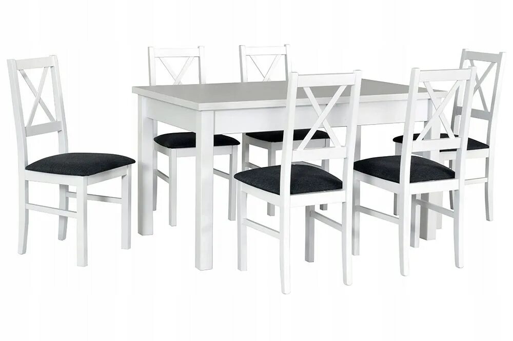 Комплект 6 стульев. Набор мебели (стол + 4 стула) Вайт бел.. Комплект стол Comfort+ 6 стульев. Комплект мебели для кухни стол и стулья. Стол обеденный "со 1" белый.