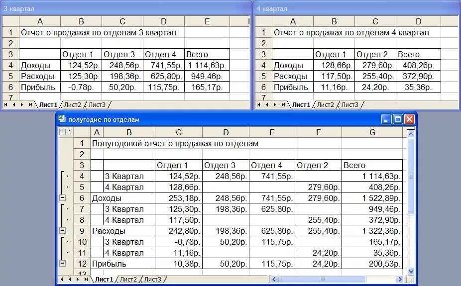 Консолидация таблиц в excel. Исходные данные в экселе. консолидация таблиц. сделать таблицу для отчета. консолидация данных в эксель.