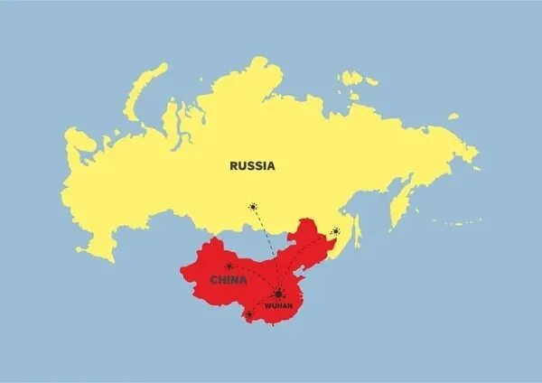 Китай граничит с рф. Карта России и Китая. КНР на карте России. Граница Китая и России на карте.