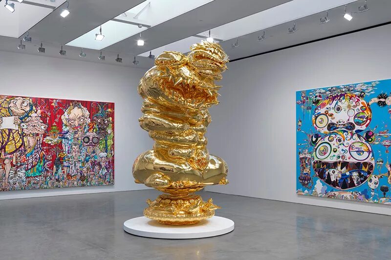 Искусство современности. Такаши Мураками галерея. Выставка японского художника Такаси Мураками. Такаши Мураками скульптуры. Гагосян галерея в Нью Йорке.