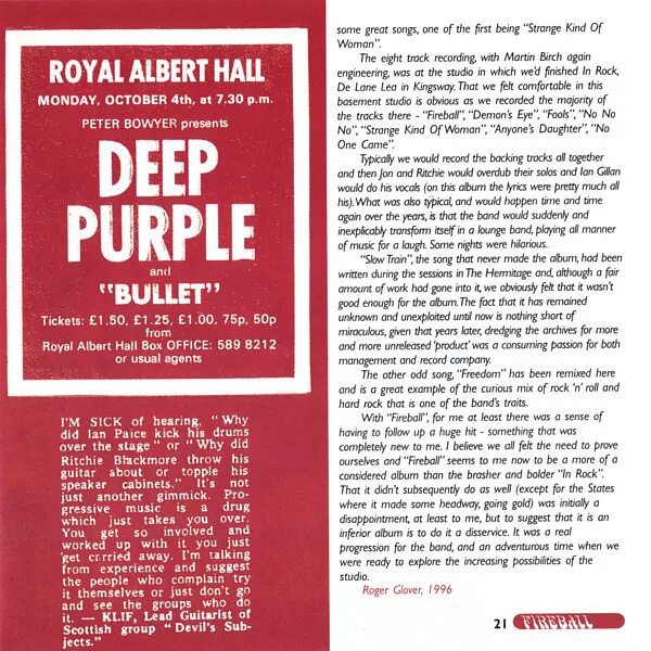 Deep Purple Fireball 25th Anniversary Edition. Deep Purple Fireball 25 Anniversary Edition.