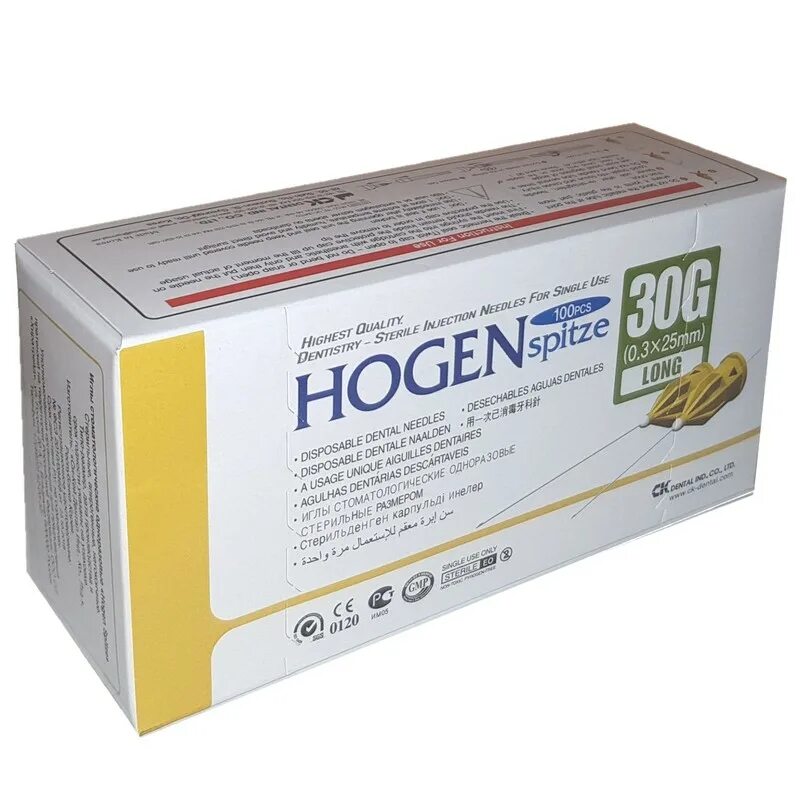 Иглы карпульные 30gx25mm( 0.3х25 ), 100шт, "Hogen Spitze",CKDENTAL. Иглы карпульные 30g. Иглы карпульные Hogen Spitze 0,4х35мм (100шт). Hogen иглы.