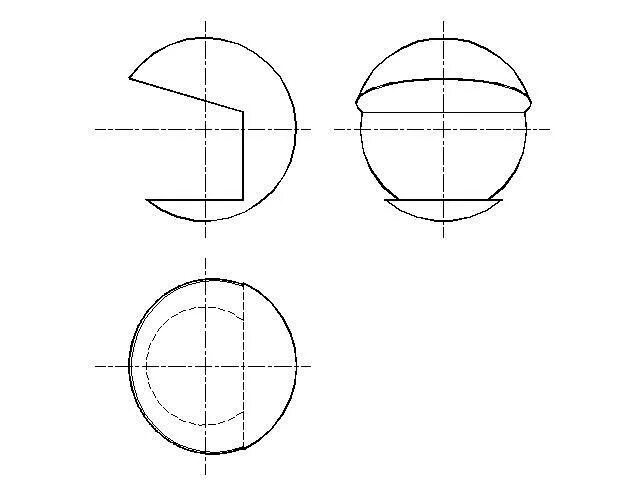 Построить три проекции усеченной сферы. Усеченная сфера в 3 проекциях. Вырезы поверхностей