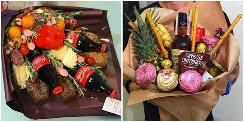Букет мужчине из продуктов пошагово