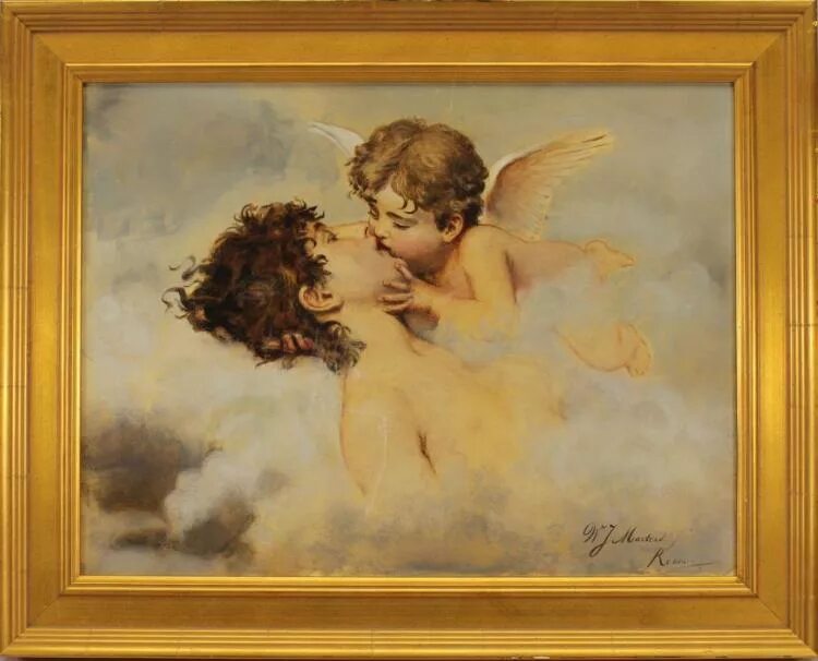 Ангел поцеловал. Поцелуй ангелов картина. Поцелуй ангела живопись. Картина ангелы целуются. Картина поцелуй ангела Автор.