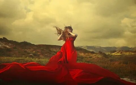 Woman in red