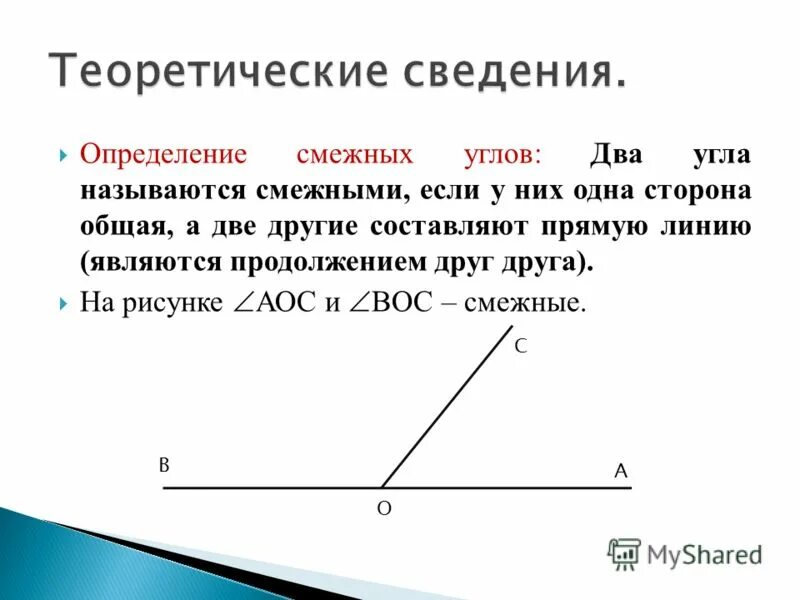 Смежные ряды. Смежные углы. Определение смежных углов. Смежные углы определение и свойства. Что называется смежными углами.