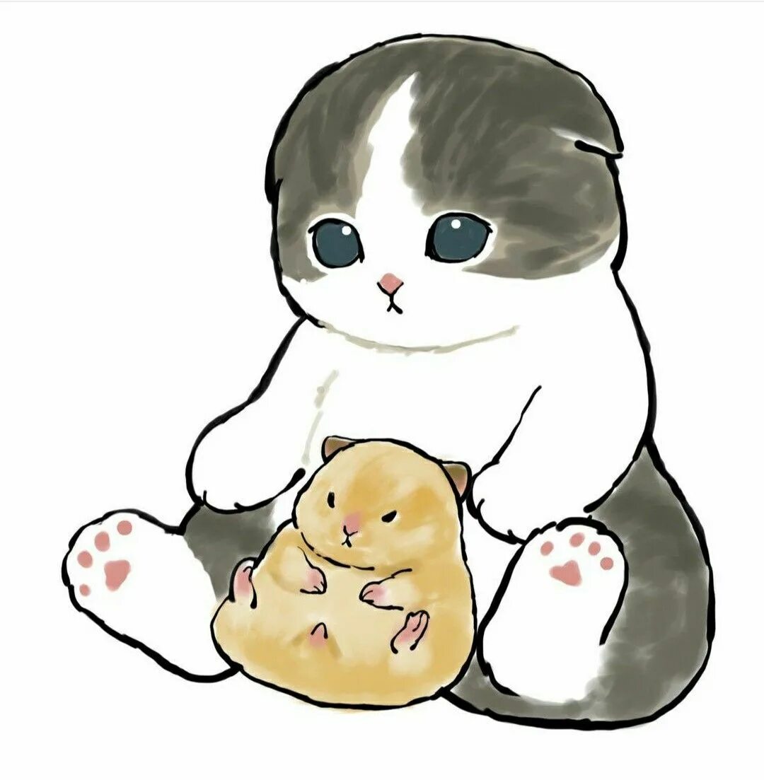 Милый котик рисунок