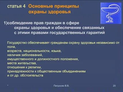 Принципы охраны здоровья тест