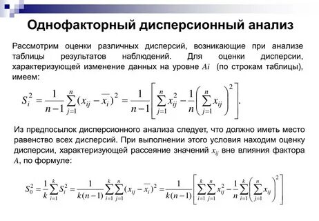 Модель дисперсионного анализа