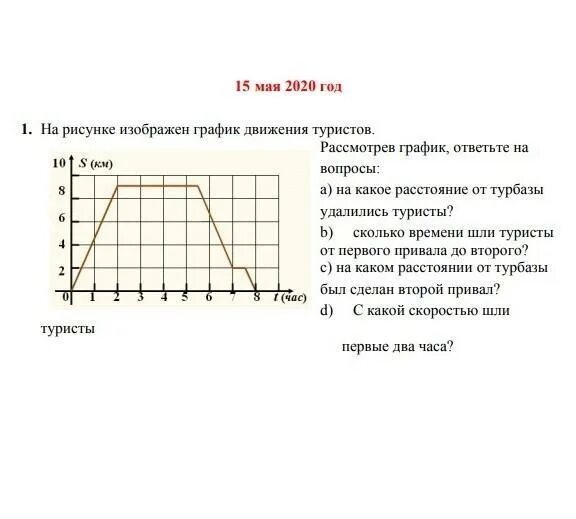 Найти скорость движения туристов