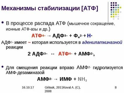 Реакция атф