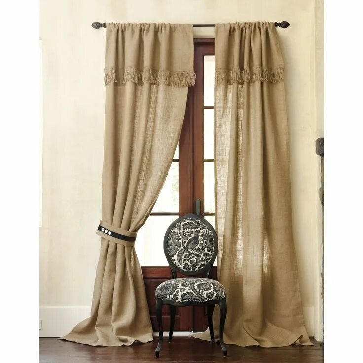 Ventana personalizada de arpillera rústica con volantes Curtain decor, Rustic cu