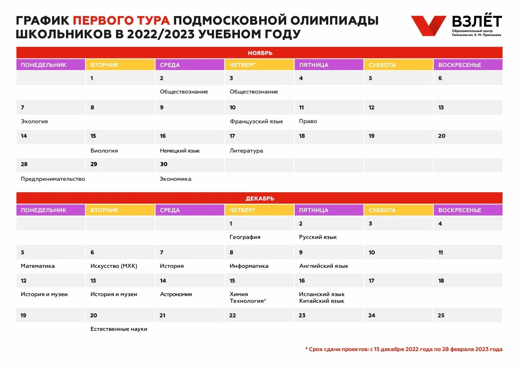 Завершение 2023 2024 учебного года. График Всероссийской олимпиады школьников 2022-2023.