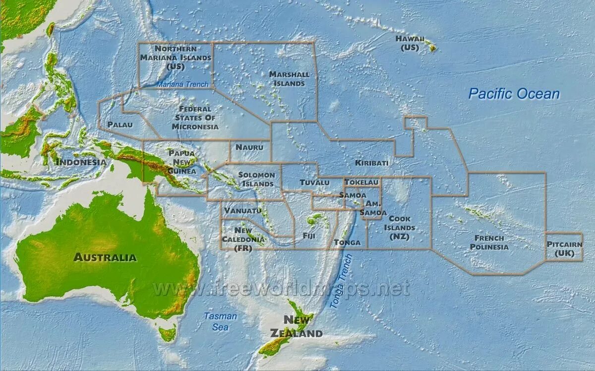 Отдых в австралии и океании. Острова Океании на карте. Карта Австралии и Океании. Политическая карта Океании. Острава Австралии и Океании.
