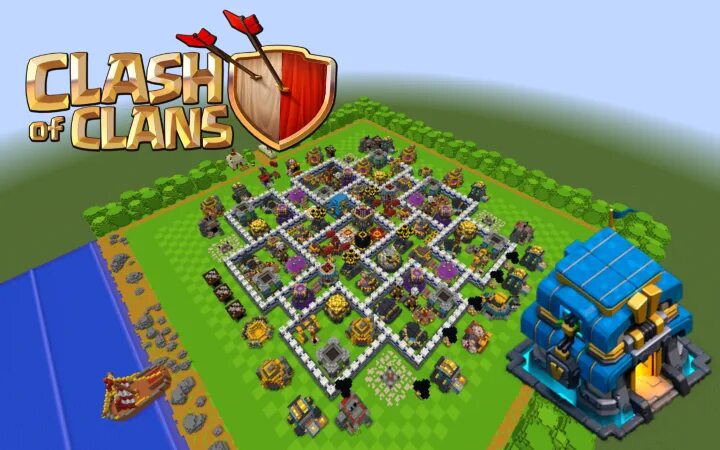 Clans project. Фулл 12 ТХ. Строим Clash of Clans в МАЙНКРАФТЕ. Шахта из клэш оф кланс в майнкрафт. Слаш оф слан.