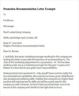 Recommendation letter