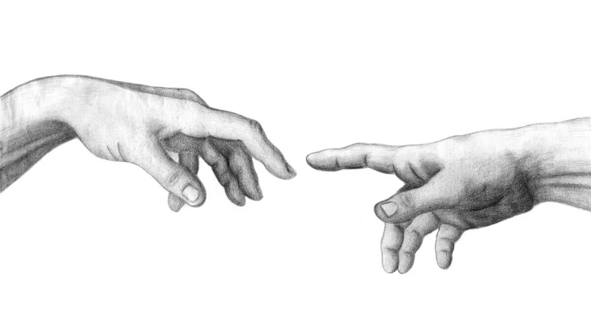 протянутая ладонь контур. опущенная рука. ладонь вниз. руки тянутся друг к другу силуэт. сотворение адама микеланджело бог руки.