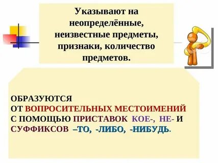 Образуйте неопределенные местоимения от слов что