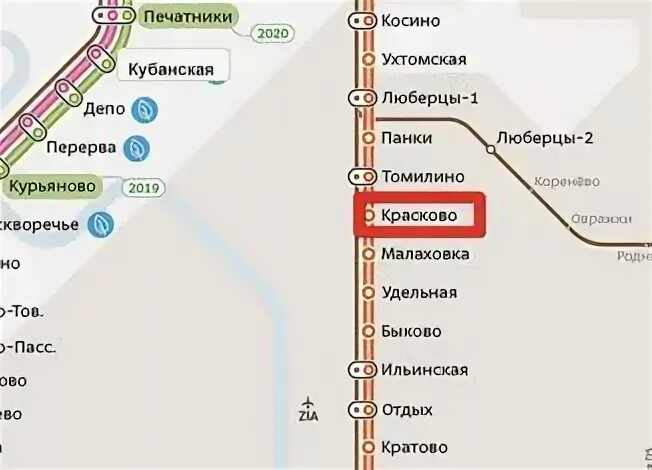 Электричка до коренево
