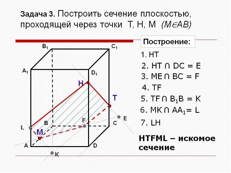 Построить плоскость через. Построение сечений многогранников 10 класс задания. Построение сечений многогранников плоскостью 10 класс. Стереометрия построение сечений. Сечение многогранников построение сечений задания.