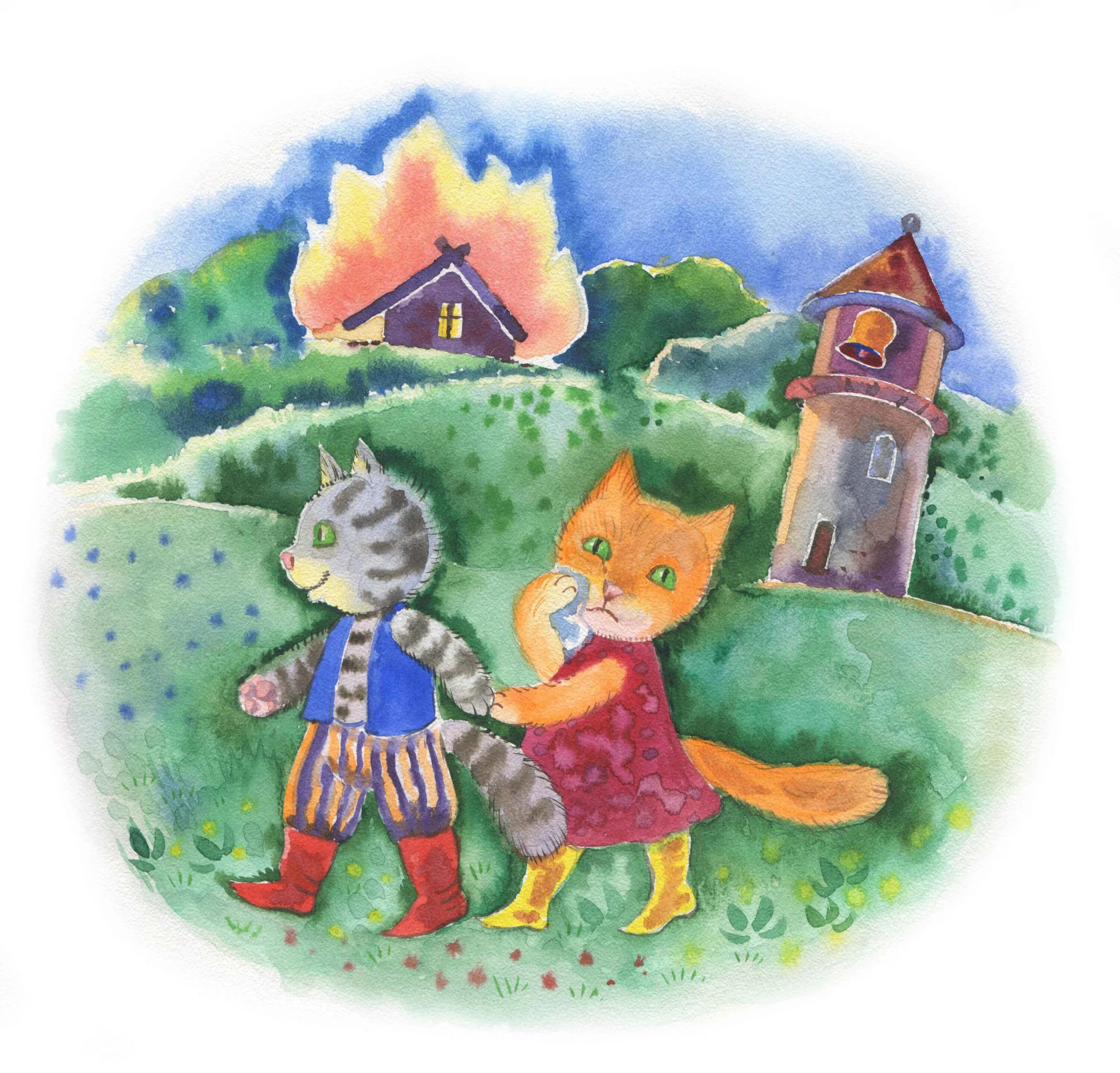 Иллюстрация к сказке кошкин дом. Кошкин дом иллюстрации. Кошкин дом рисунок. Кошкин дом картинки для детей. Кошкин дом иллюстрации к сказке.