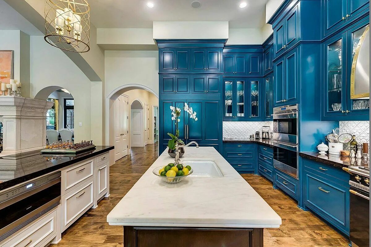 Kuchyňské ostrůvky - fotogalerie a inspirace Interior design kitchen, Blue kitch