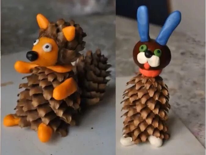 Зайчик из шишек. Зайчик из шишек