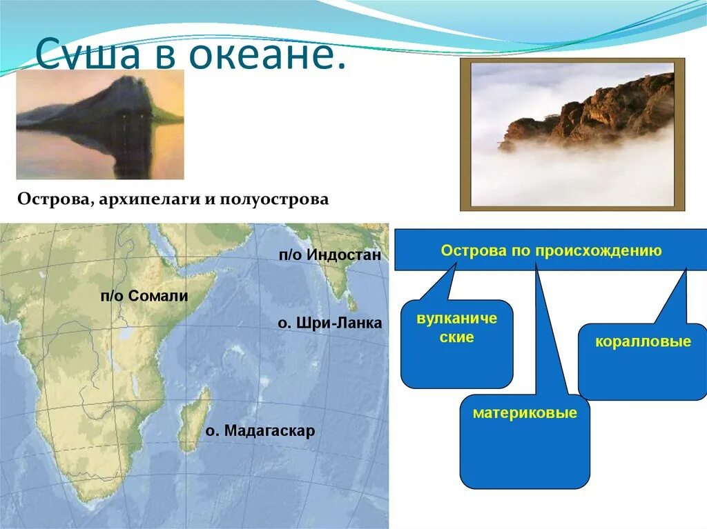 Суша в океане 6 класс