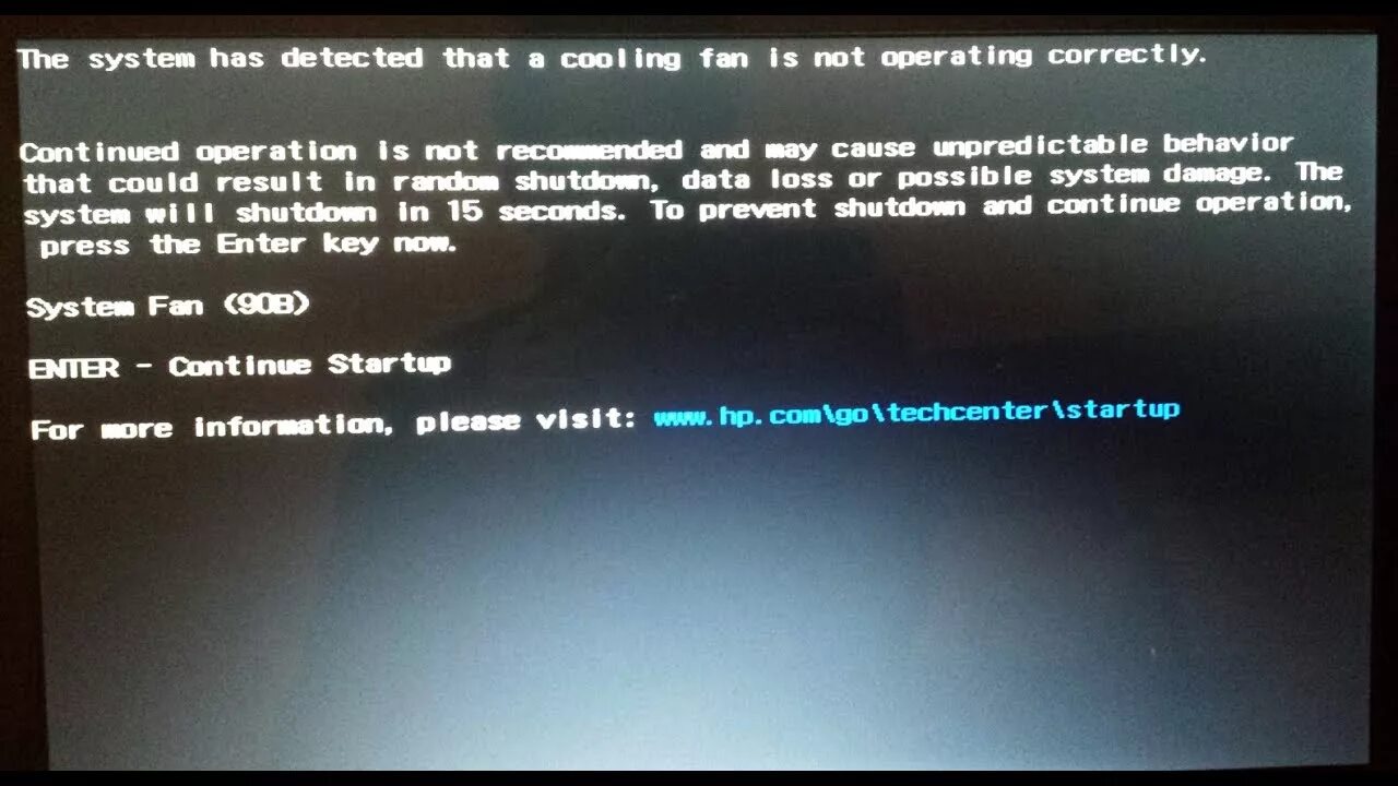 System Fan 90b. The System has detected that a Cooling Fan is not operating correctly. The System has detected that a Cooling.