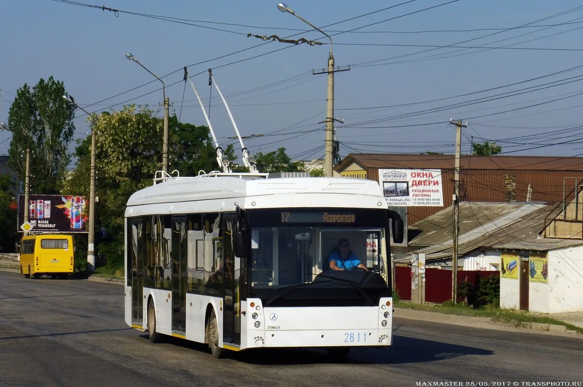 Тролза-5265.03 «Мегаполис». Троллейбус Тролза-5265 03 Мегаполис. Троллейбус Тролза Симферополь. 17 Троллейбус Симферополь.