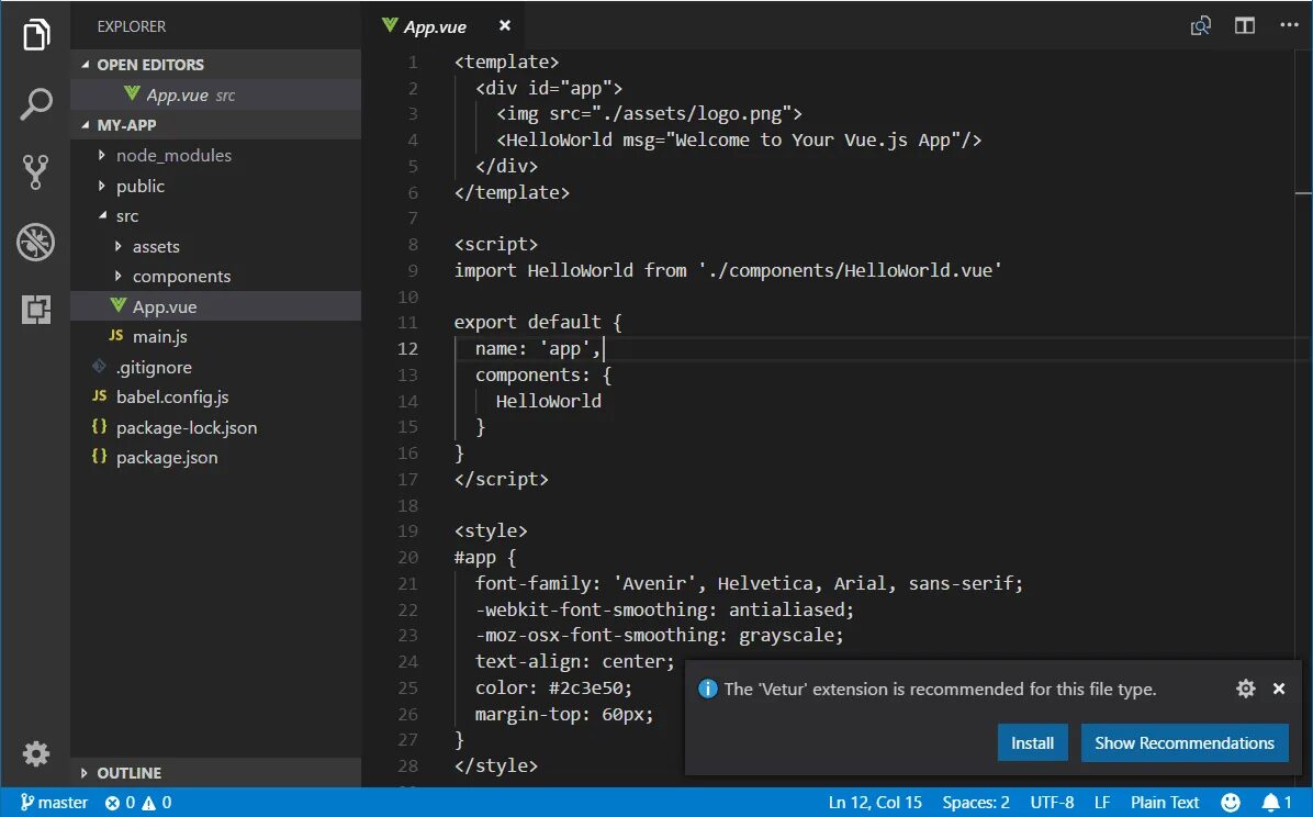 Vue default