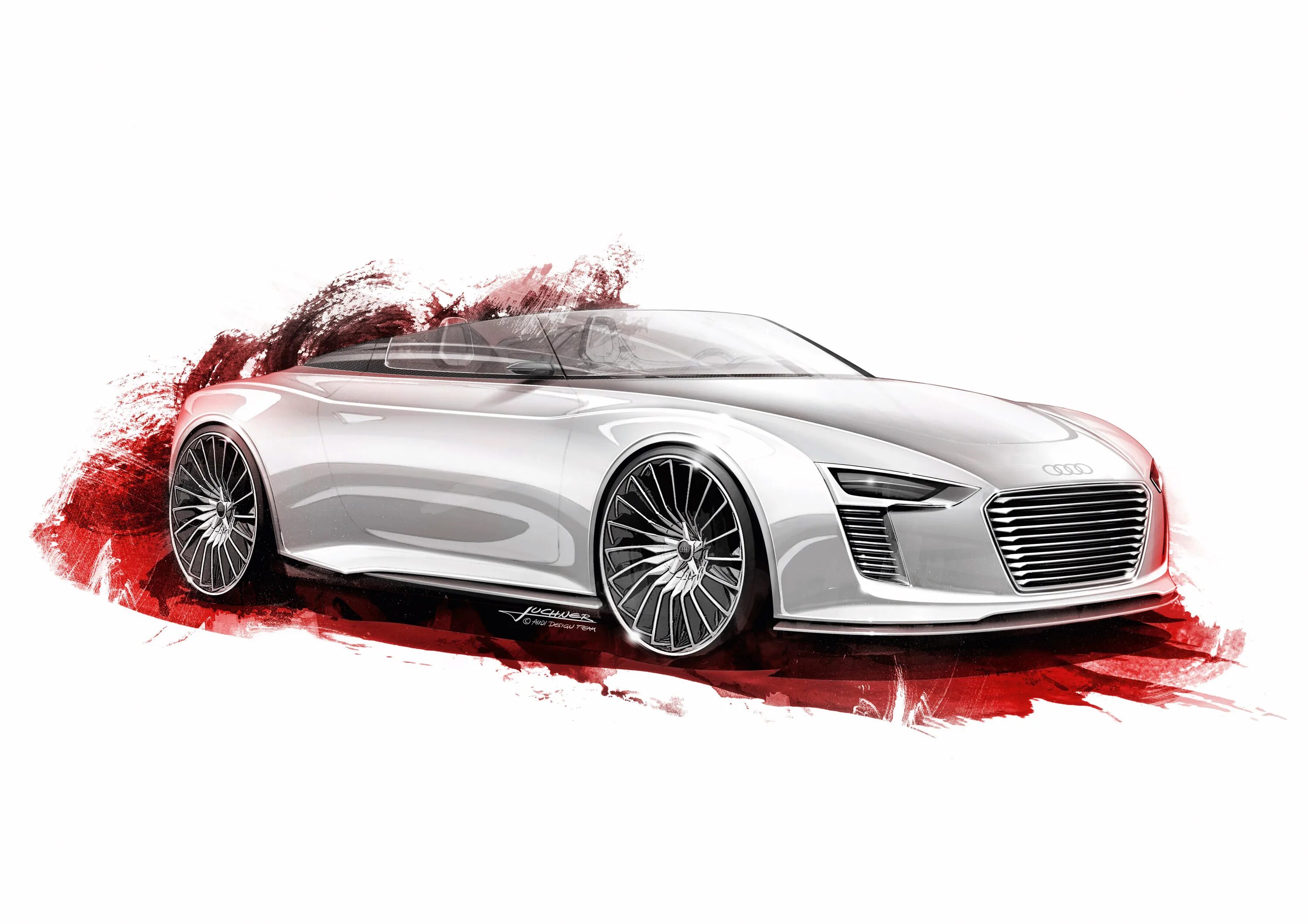 Cars graphics. Audi e-tron Spyder Concept 2010. Машина для визитки. Автомобиль Графика. Красивые рисунки автомобилей.