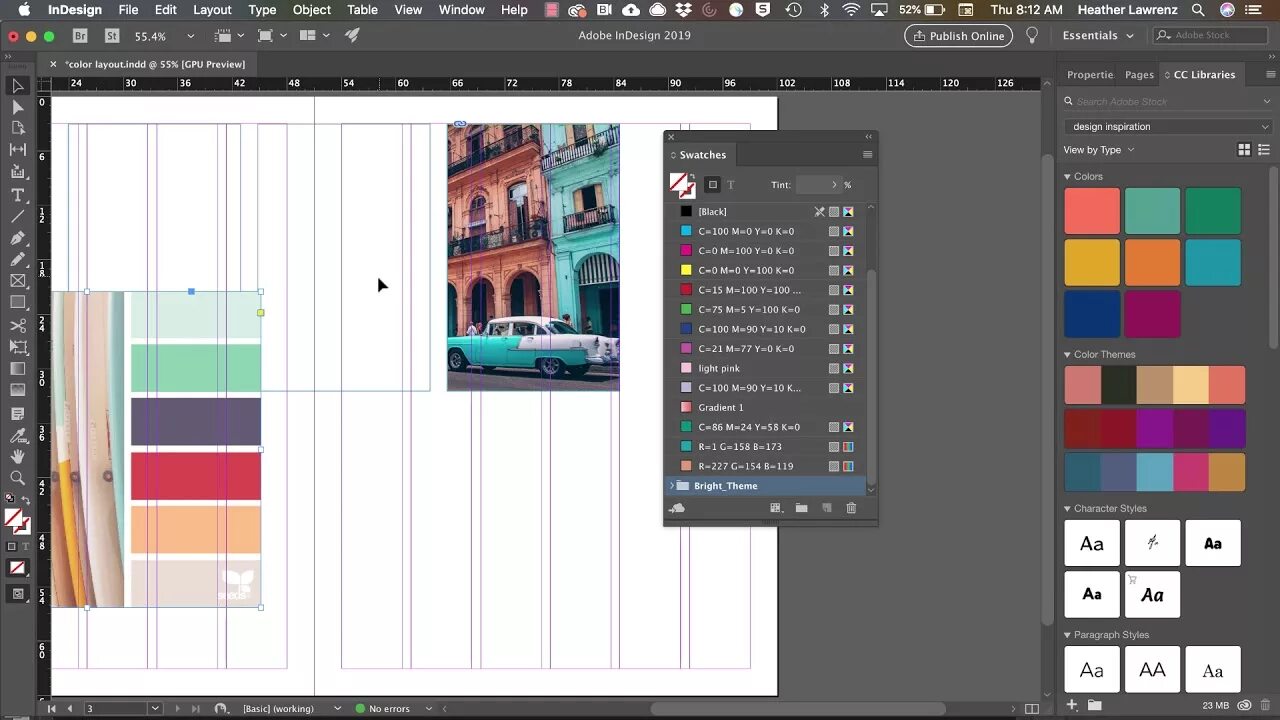 Градиент в индизайне. Swatches indesign. библиотека в индизайне. цветовая модель в индизайне. наложение заливки в иллюстраторе.