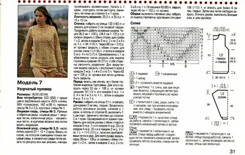 Свитер спицами женский стильный с описанием