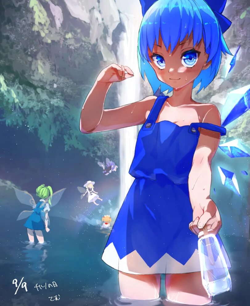 Кольцо платина с сапфиром. Три феи тохо. Луна сапфир. Sunny milk стар сапфир. Touhou luna.