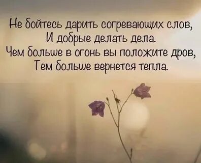 Не бойтесь дарить согревающих слов и добрые