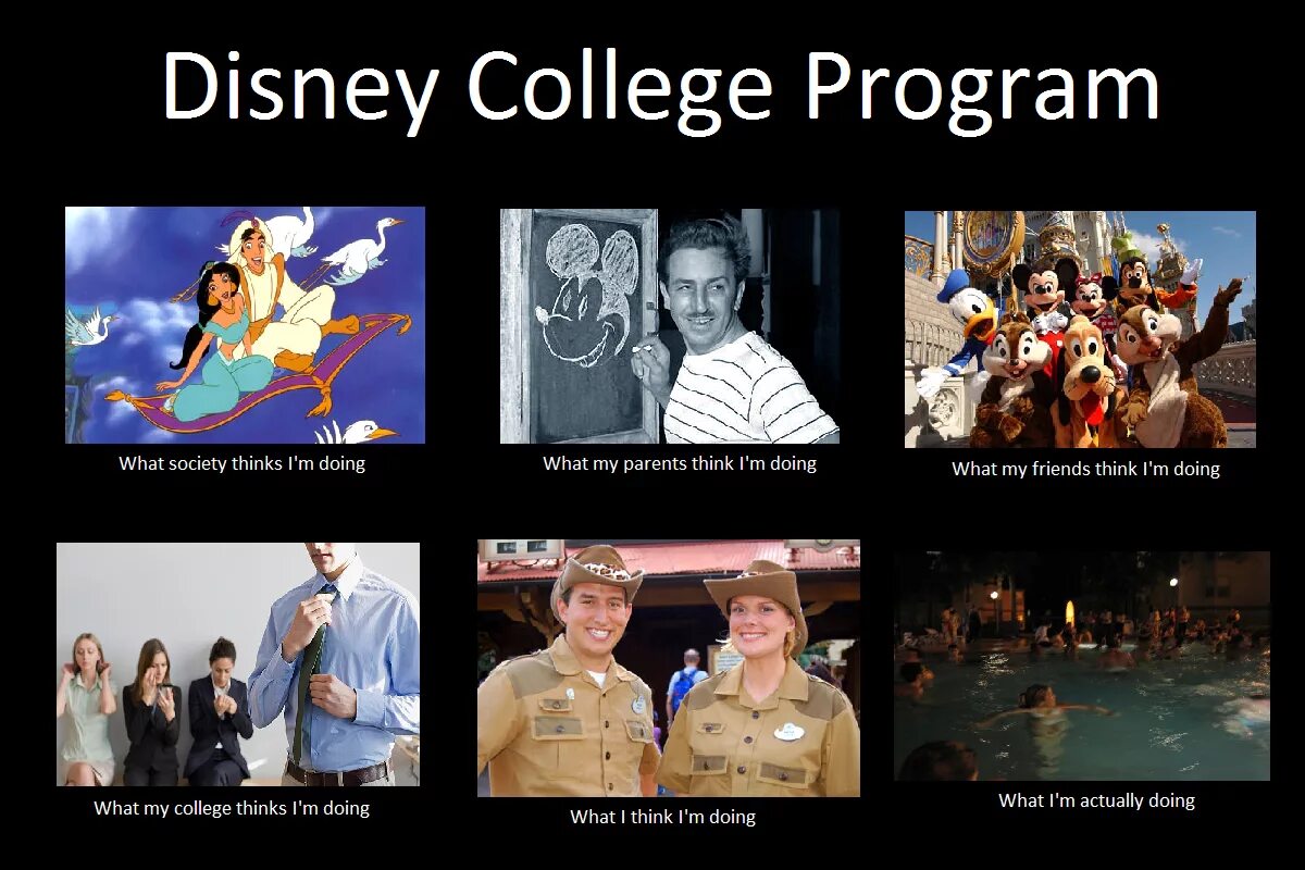 Never think i do. Дисней программа. Мемы про Дисней. What the Society thinks i do. Disneyland College.