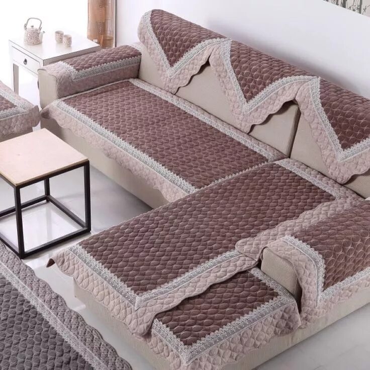 Spring autumn summer winter quilted sofa cover geometric cotton slipcovers Anti 