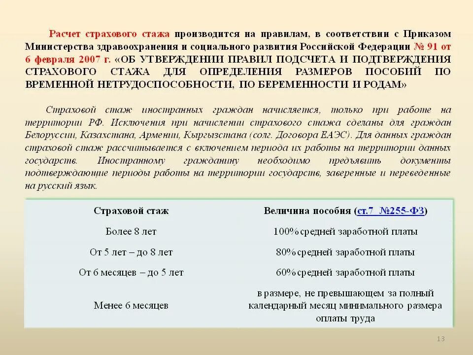 Начисления гражданам рф. Как рассчитать страховой стаж. Страховой стаж пример. Порядок расчета страхового стажа. Порядок подсчета трудового стажа.