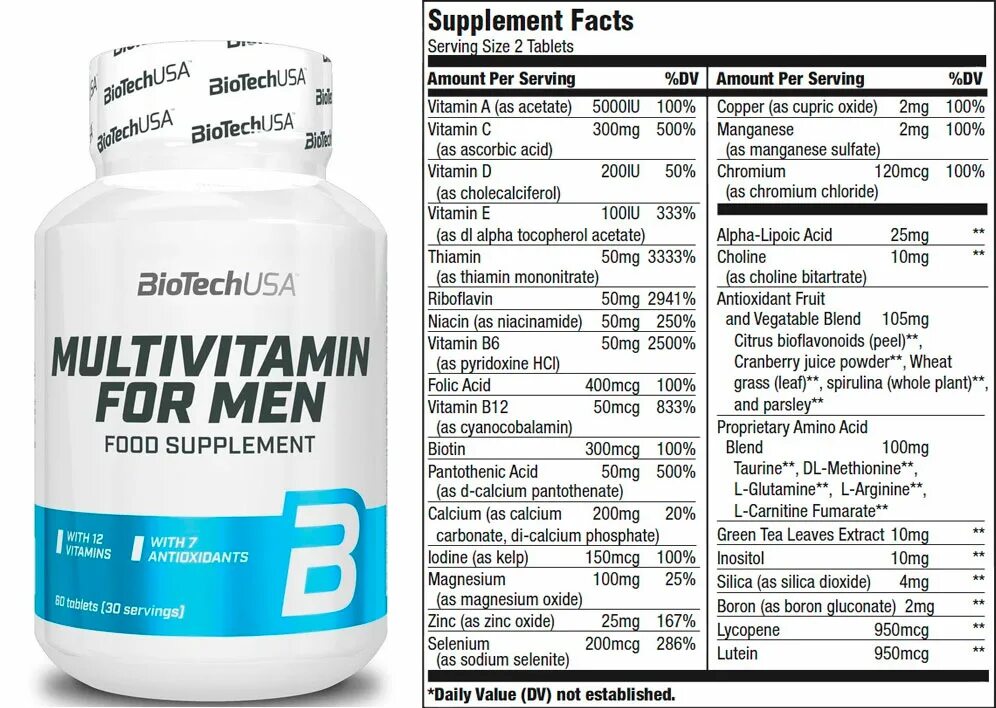 Biotech USA Multivitamin for men 60 таб. Мультивитамины for man Biotech USA. Витамины Biotech USA one-a-Day. Multivitamin for men от Biotech USA. Глютамин инструкция по применению цена