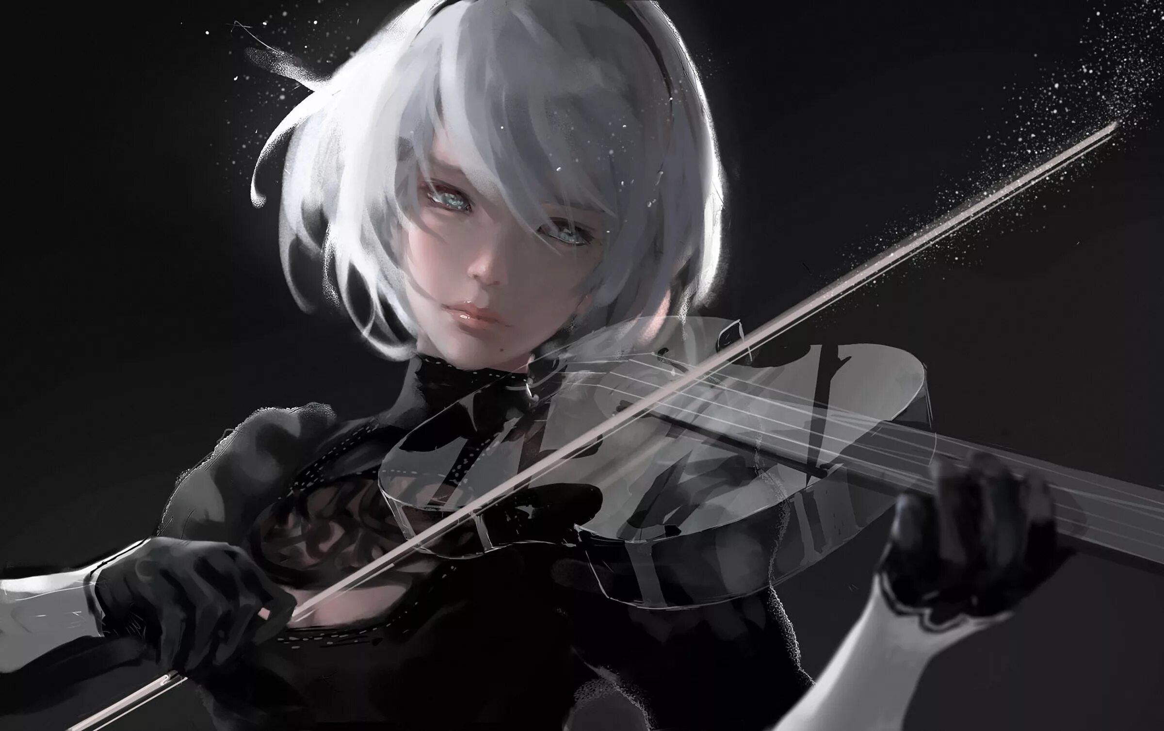 Игра скрипка играть. NIER Automata 2b скрипка. 2б ниер автомата. Wlop 2b. Йорха-2b.