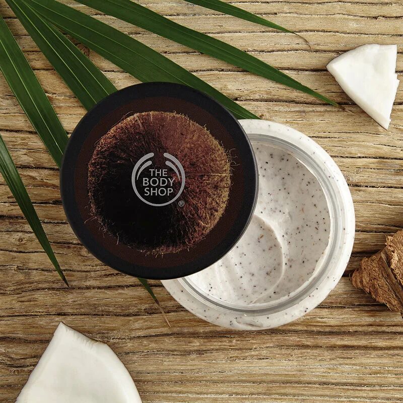 Кокосовое масло скраб. Body shop скраб. Body shop крем кокосовый. Крем для тела body shop Кокос. Масло для тела боди шоп Кокос.