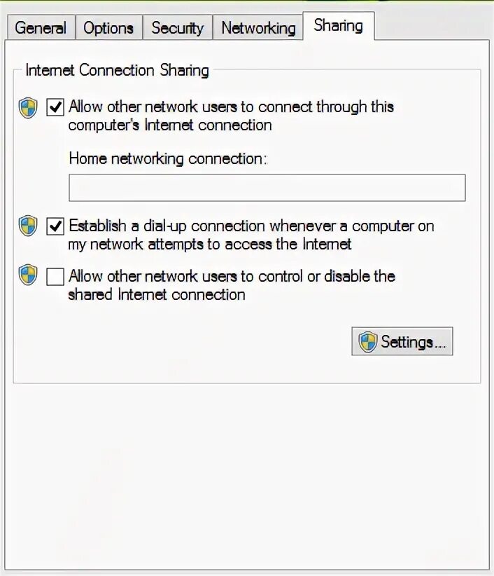 Allow sharing. Allow sharing