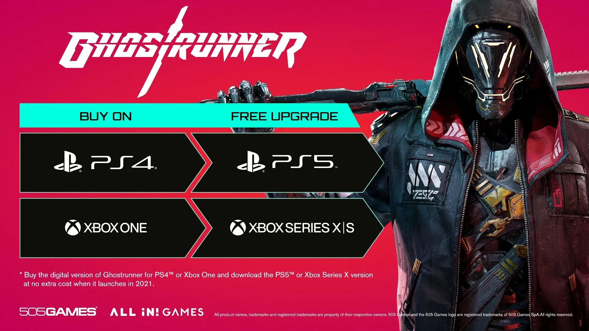 Получить бесплатный гейм. Ghostrunner (ps5). Ghostrunner ps4 обложка. Ghostrunner пс5. Ghostrunner on Xbox Series x.