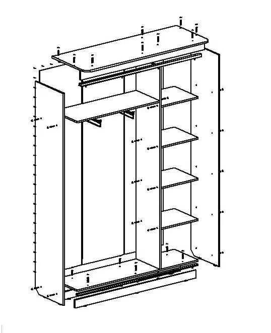 Сборка 3 х дверного шкафа