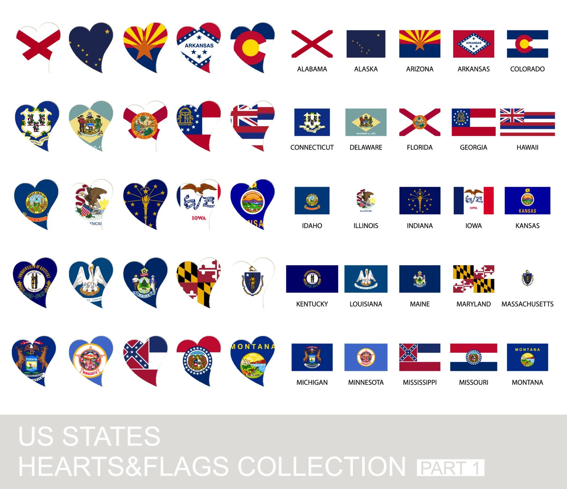 Parted flags. Flags, версия 2.2. как штат сердце.