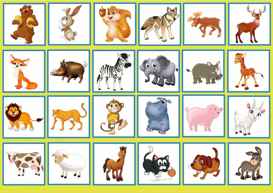 Дидактическая игра животные. Карточки с изображением животных. Для детей. Животные. Карточки животные для детей. Животные обучающие для детей