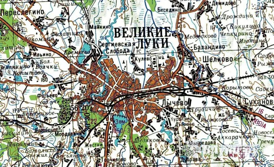 Карта города великих лук